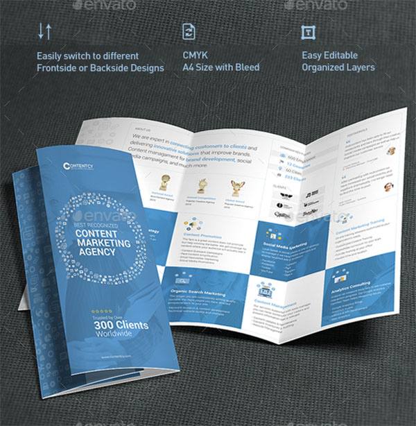 Trifold Best Marketing Brochure Templates