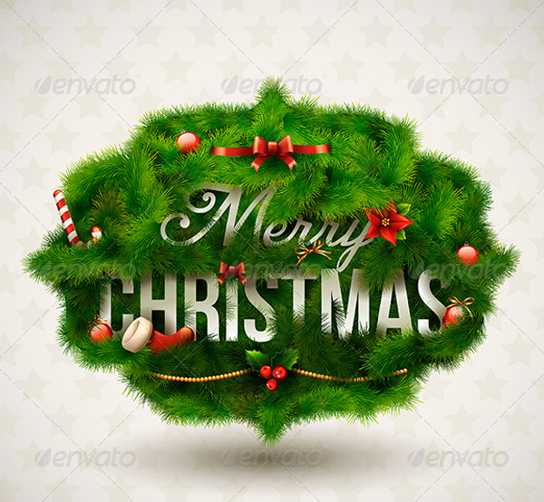 Creative Merry Christmas Label