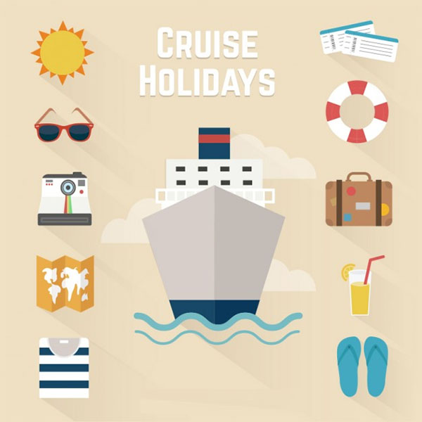Cruise holidays Free Vector icons