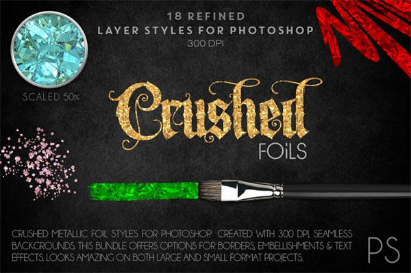 Crushed Metallic Foils