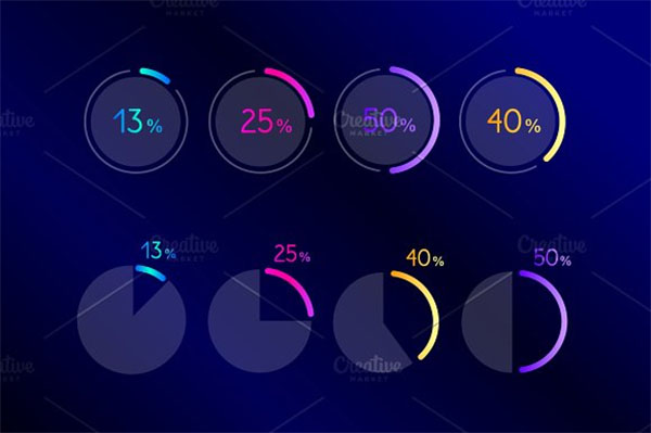 Dark Blue Infographic Web Buttons