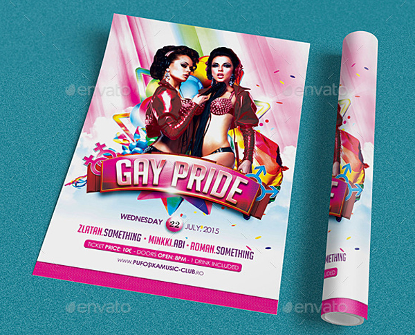 Easily Editable Gay Pride Flyer Template