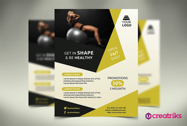 Editable Gym and Fitness Flyer