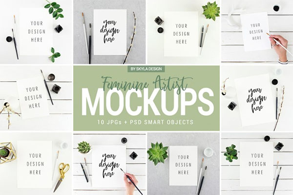 Feminine Artist Mockups Design Template