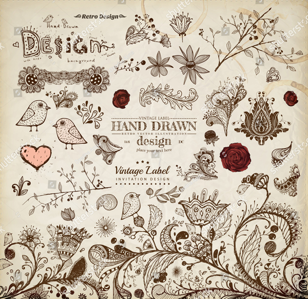 Floral Vintage Brushes