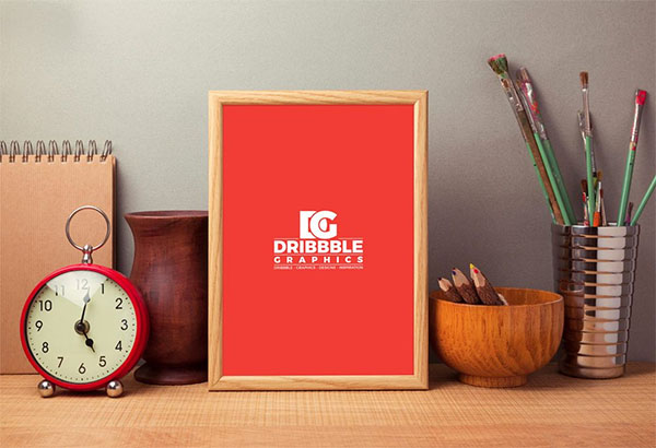 Free Artistic Photo Frame Mockup