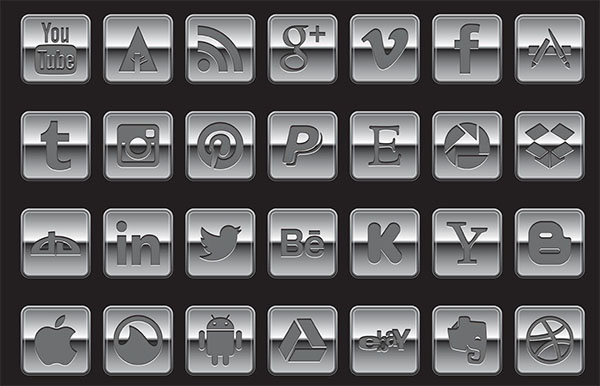 Free Chrome Style Social Media Icon Set