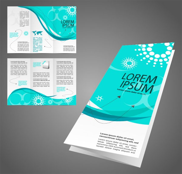 Free Marketing Turquoise brochure Free Vector