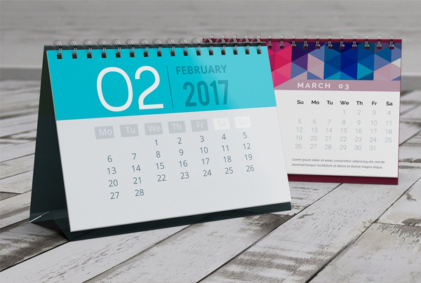 A5 Desk Calendar Mockup
