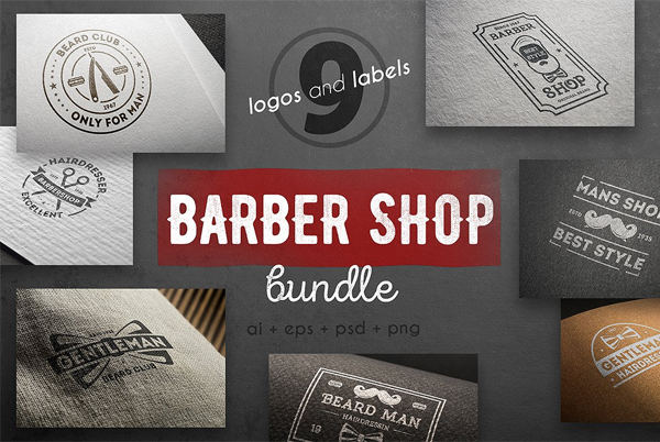 Barber Shop Logo Kit