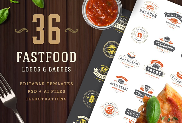 Beautiful Fast Food Logos and Badges