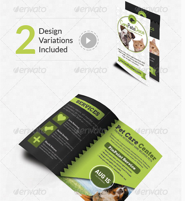 Care Pets Docs Veterinary Bifold Brochures