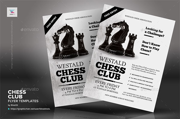 Chess Club Flyer PSD Templates