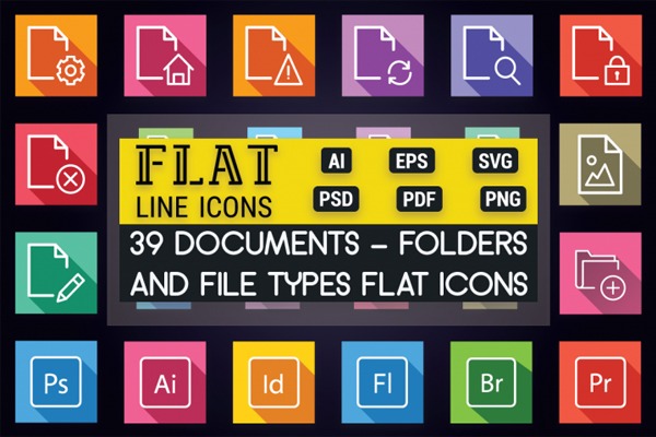 Colorful Folder Type File Icons