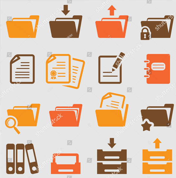 Colorful Vector Folder Icons Set