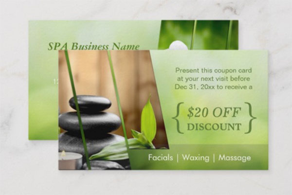 Discount Coupon Card SPA Still Life Massage