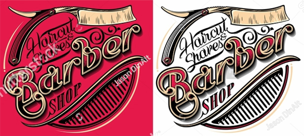 Editable Barber Shop Logo