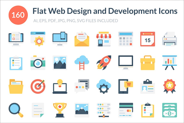Flat Web Design and Development Icon