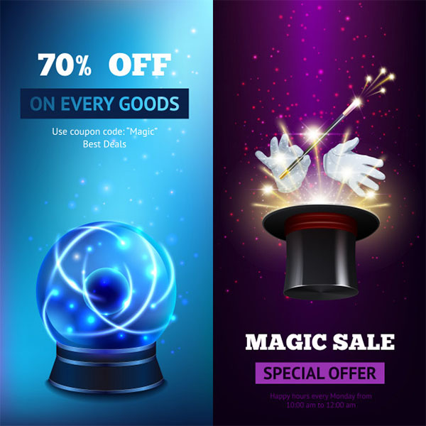 Free Vector Magic Banners Design