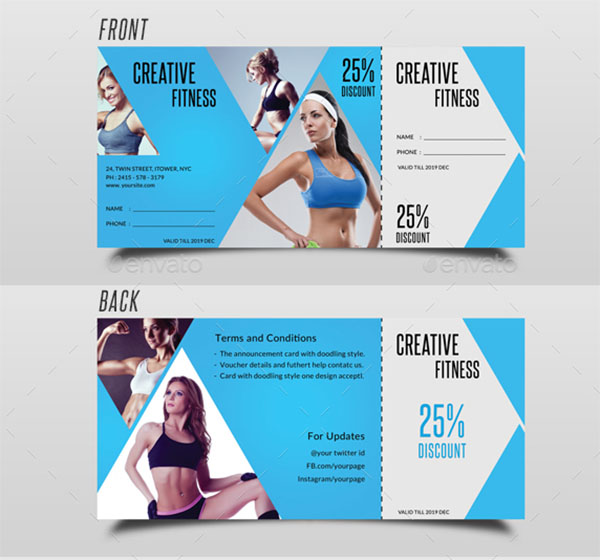 Gym Fitness Voucher Template