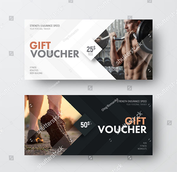 Gym Vector Gift Voucher Template