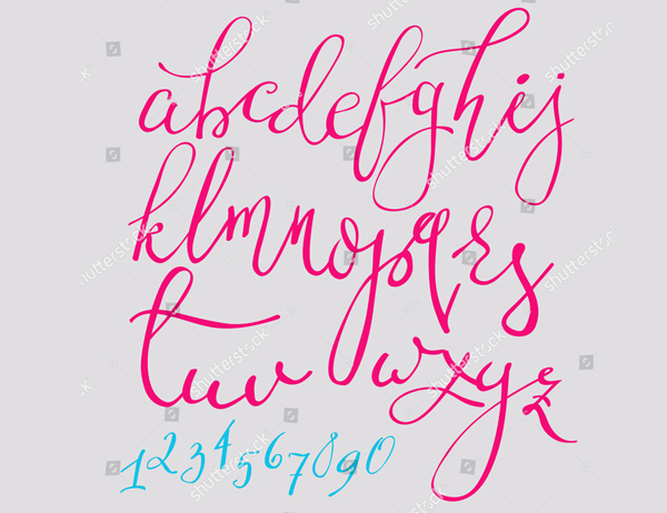 Vector Handwritten Cursive Font