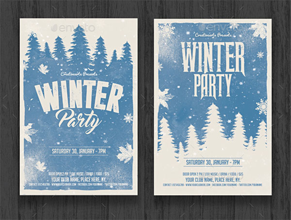 Canvas Winter Party Flyer