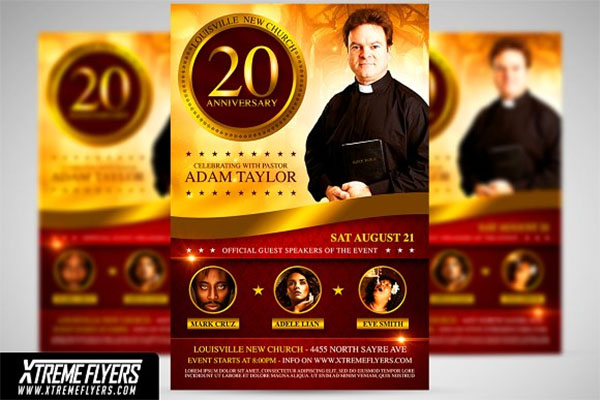 Church Anniversary Flyer Templates