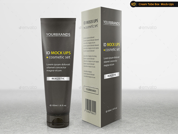 Cream Tube & Box Mockup Template