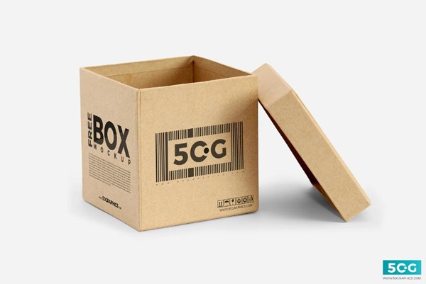 Free Square Open Box Mockup PSD Template