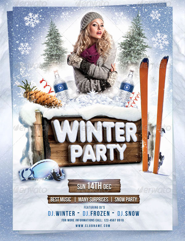 PSD Winter Party Flyer Template