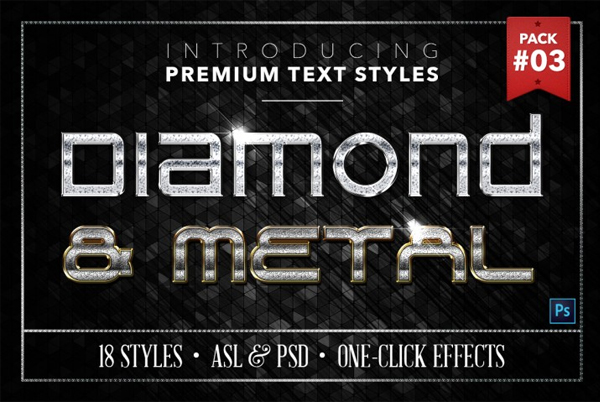 Shiny Diamond and Metal Text Styles