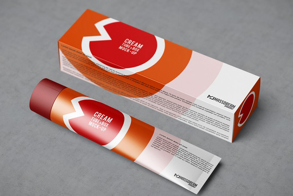 Smart Object Tube & Box Mockup Template