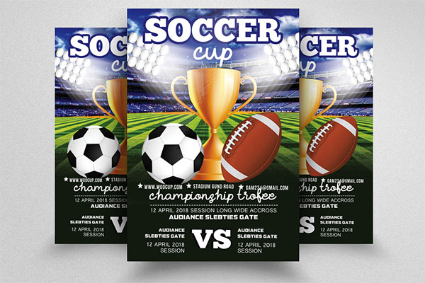 Soccer Match PSD Flyer Template