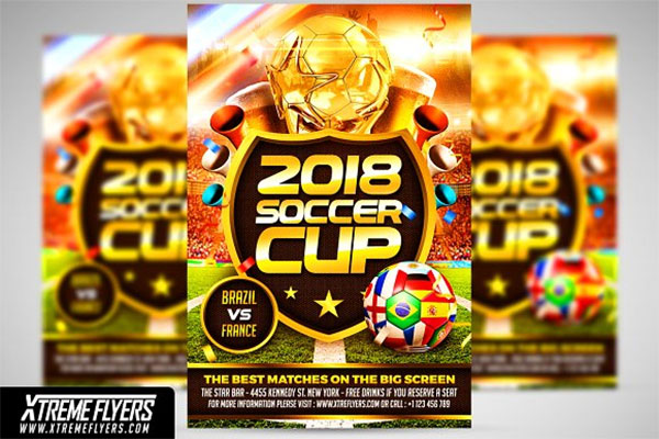 Soccer World Cup PSD Flyer