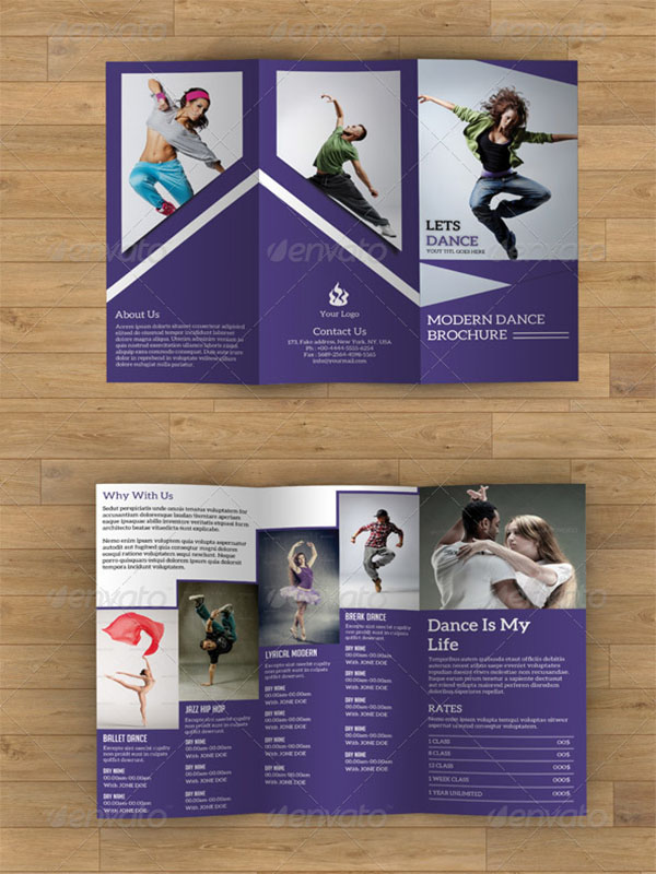 Trifold Brochure Dance Studio Template