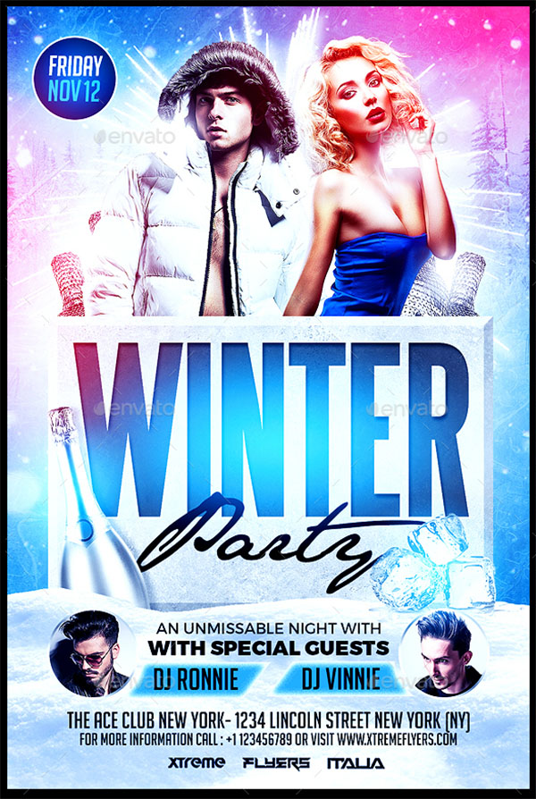 Winter Disco Party Flyer