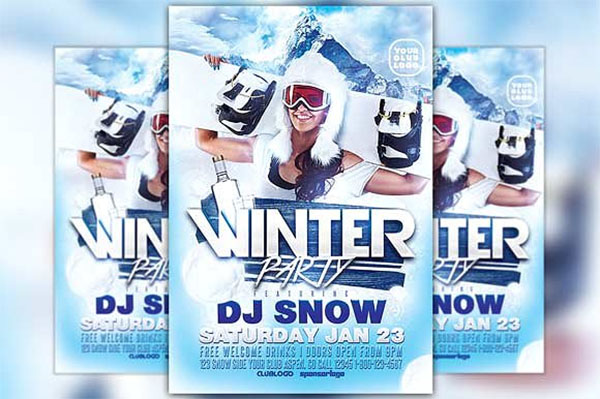 Winter Party Club Flyer Template