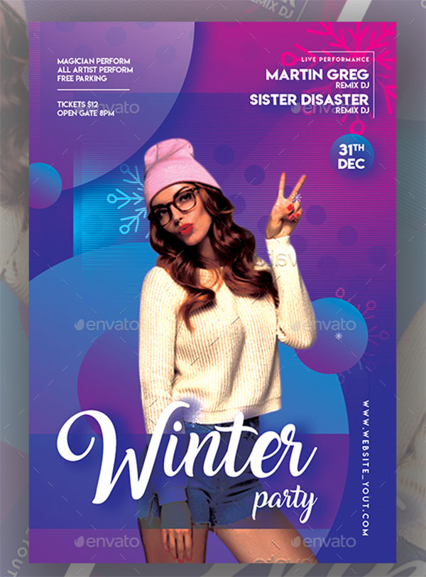 Winter Party Flyer Templates