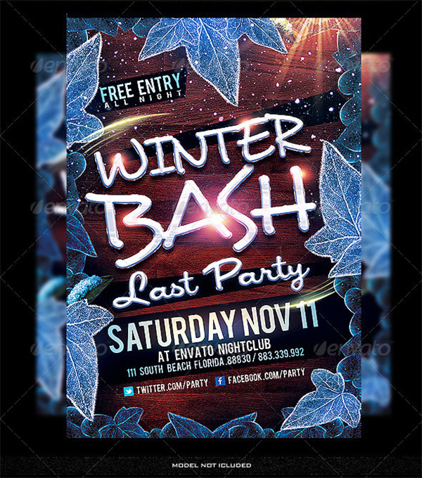 Winter Party PSD Flyer Template