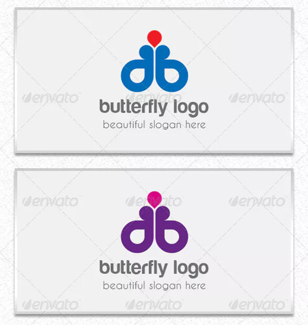 Butterfly Logo Template PSD Design