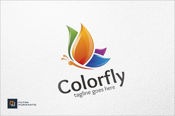 Colorfly and Butterfly Logo Template