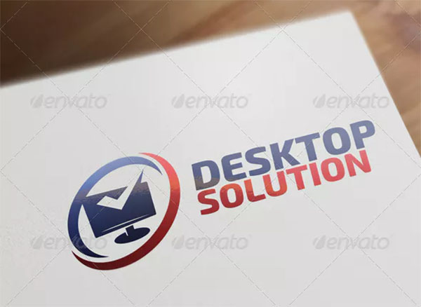 Desktop Solution Computer & Internet Logo