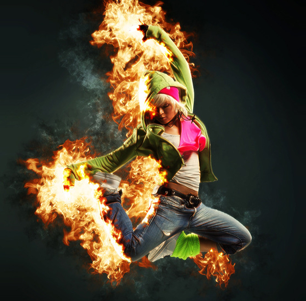 Fire Burn Photoshop Action