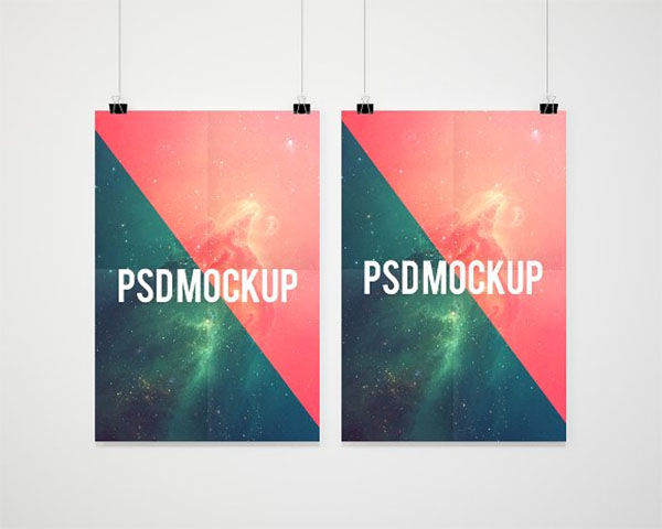 Hanging Double Poster Mockup Presentation