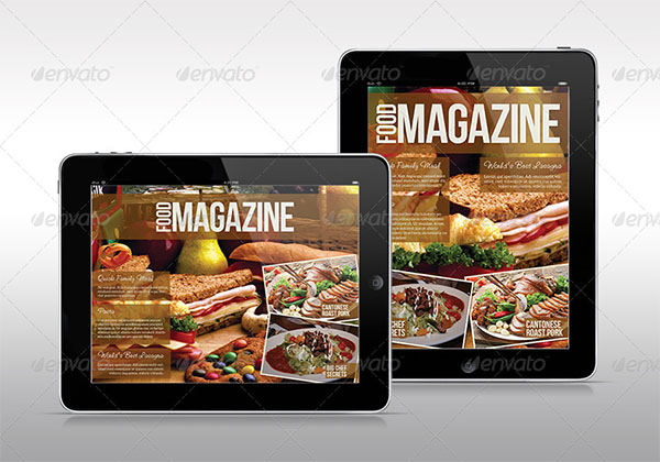 Personal Tablet Food Magazine Template