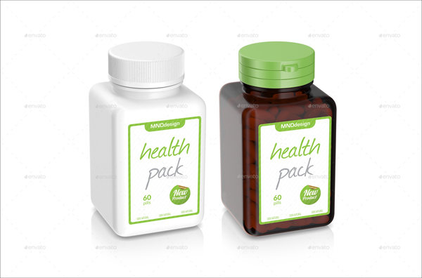 Pills Square Bottle Mockup