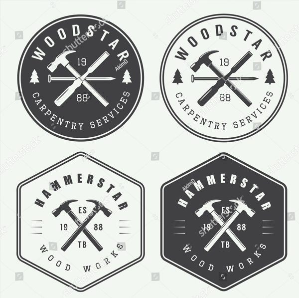 Set of Vintage Carpentry Logo Templates