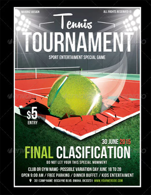 Tennis Tournament Flyer Designs