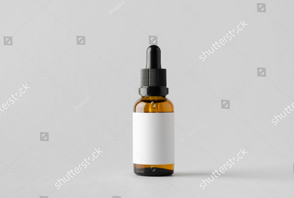 Blank Label Dropper Bottle Mock-Up